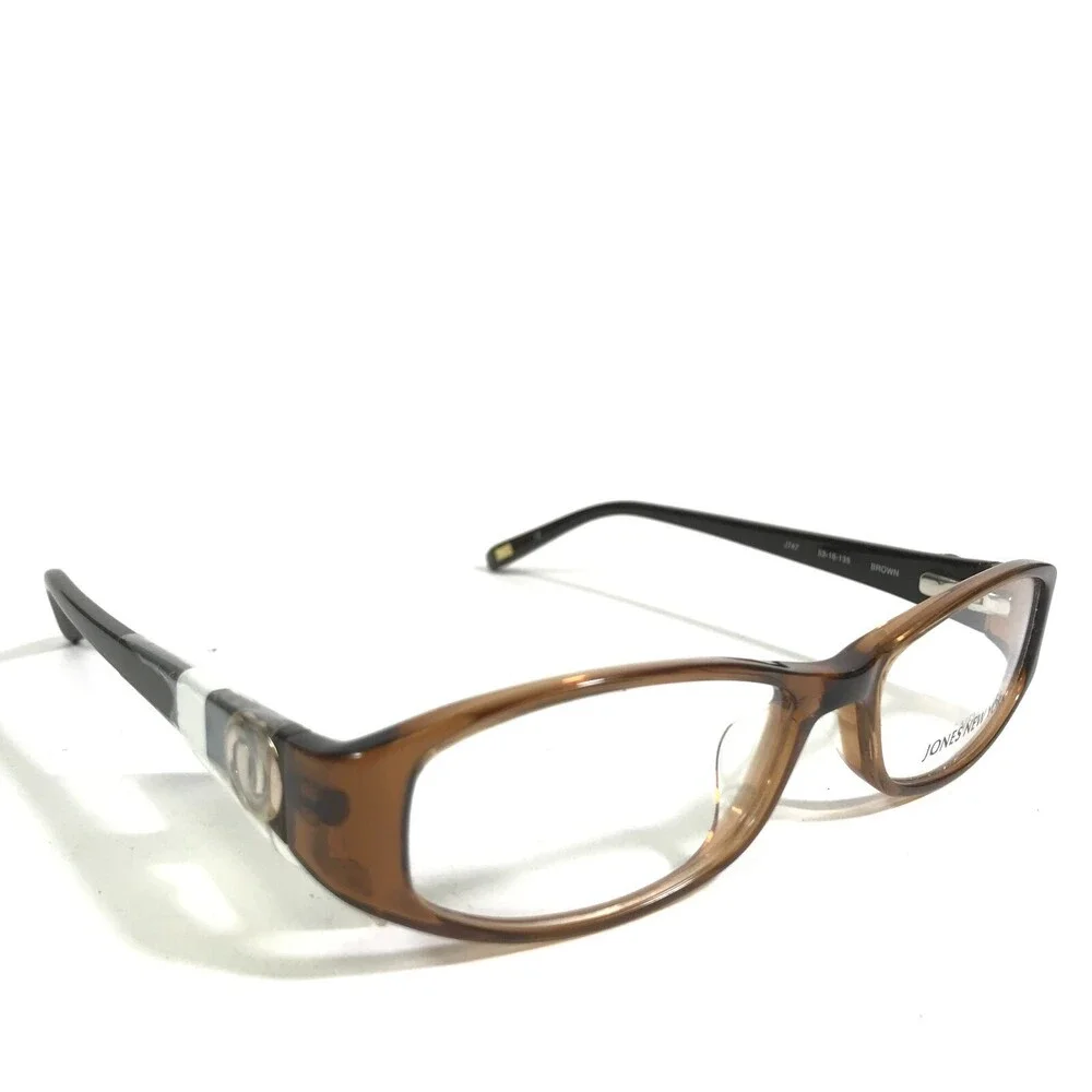 Jones New York Eyeglasses Frames J747 BROWN Rectangular Full Rim 53-16-135